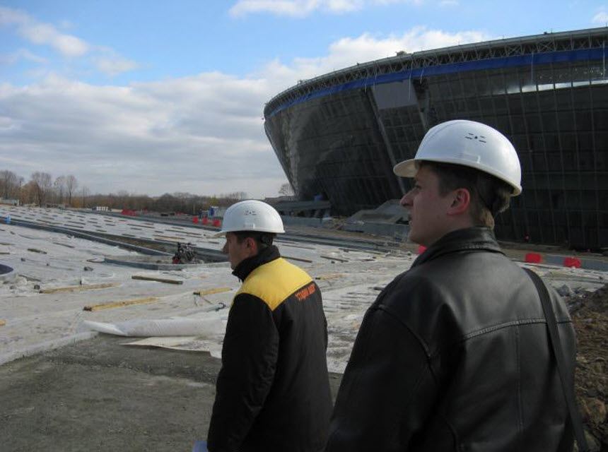 Donbas Arena EURO 2012, монтажні роботи 2